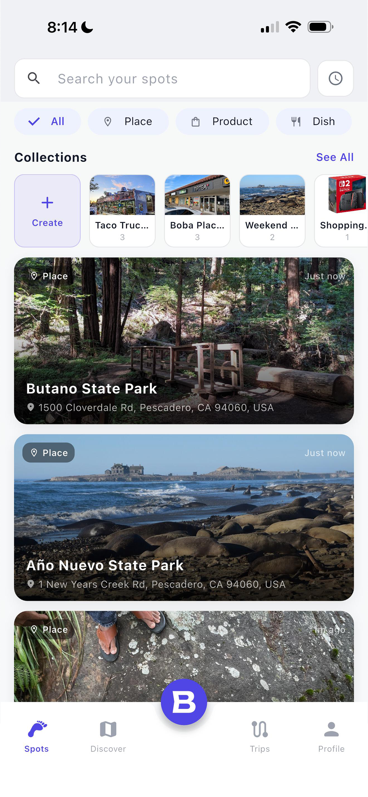 Blinko Spots home screen