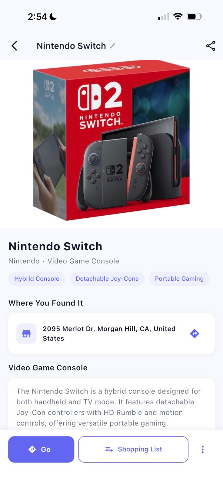 Blinko app showing saved products